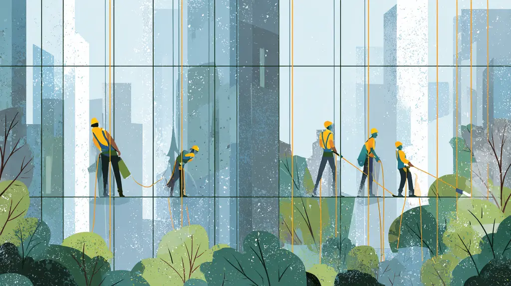 Limpeza de fachada de vidro